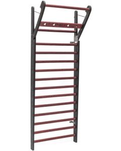 WaterRower Club WallBars 14 bar option with Rosewood and Black stained finish.