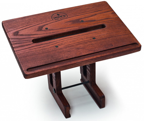 WaterRower Laptop Stand made from Rosewood stained Ash to match the WaterRower "Club" model.